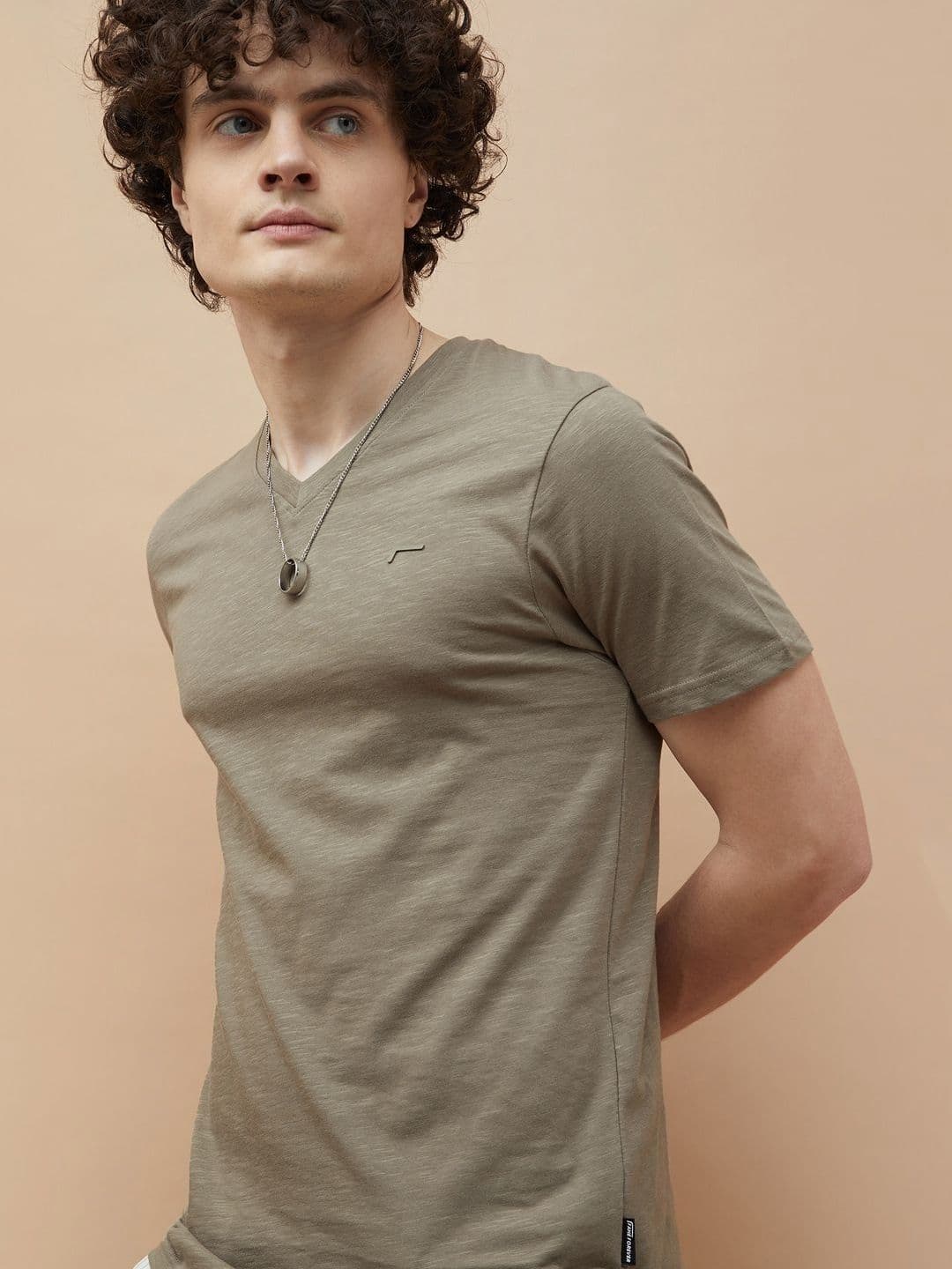Fame Forever by Lifestyle V-Neck Cotton T-shirt thumbnail 2
