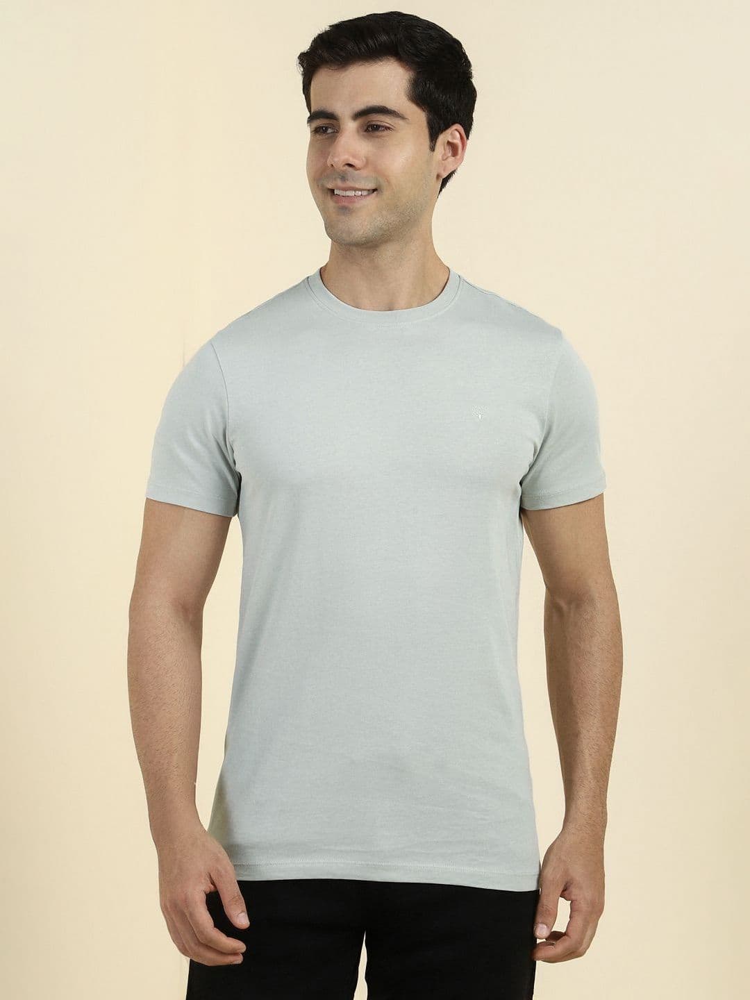 Allen Solly Men Polka Dot Raw Edge Slim Fit T-shirt - view 1