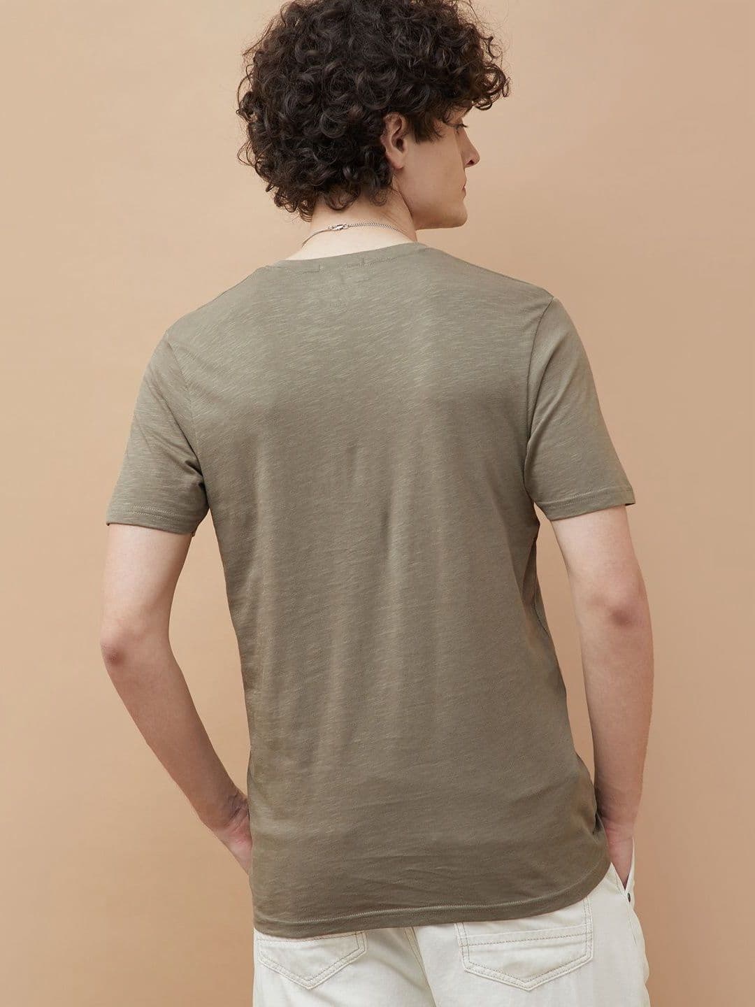 Fame Forever by Lifestyle V-Neck Cotton T-shirt thumbnail 3