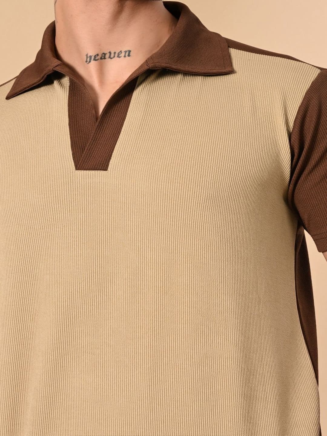 CLAFOUTIS Self Design Polo Collar Casual T-shirt thumbnail 3