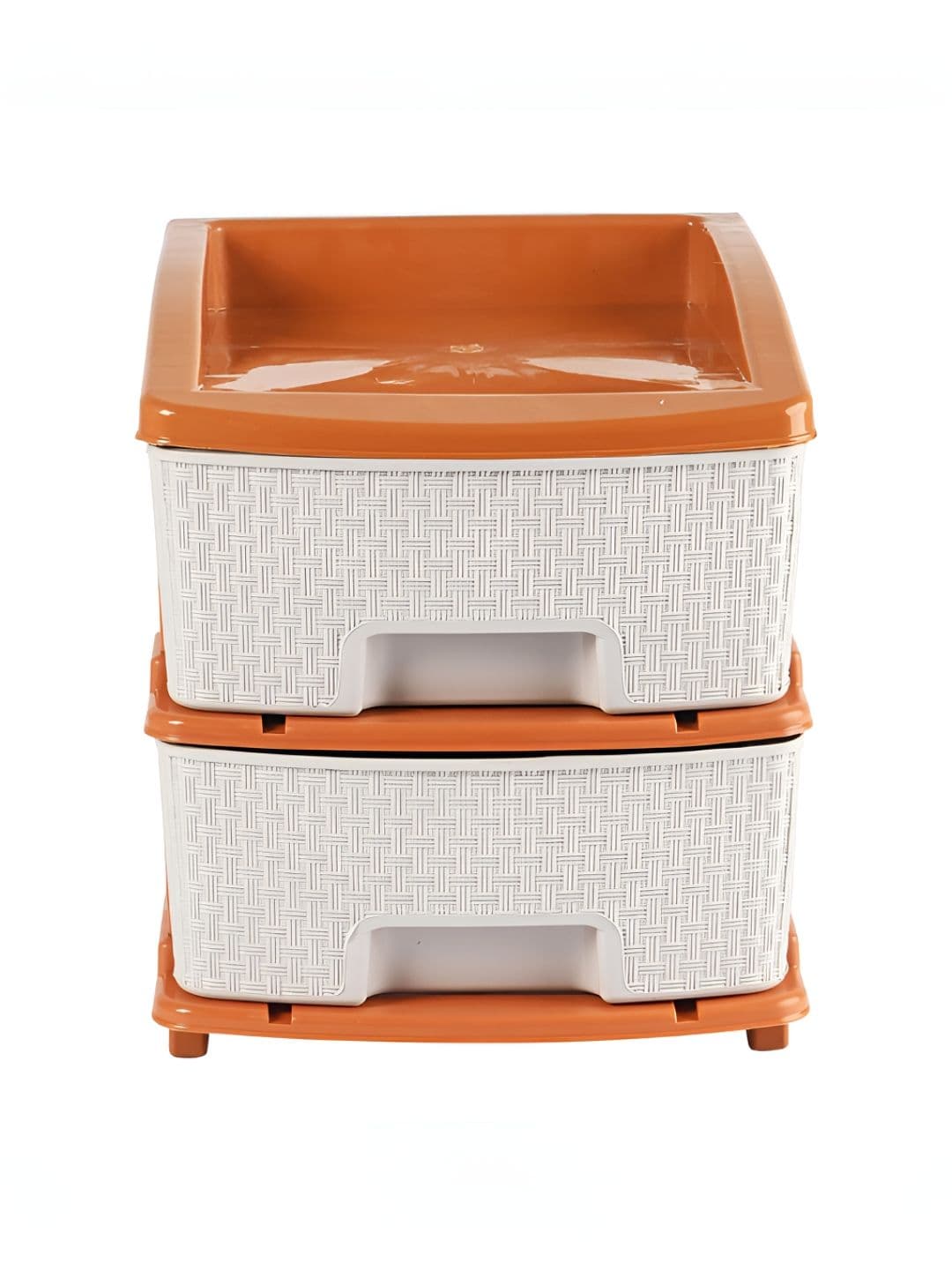 Aura White Golden Durable & Modular Multi-Purpose 2-Layer Plastic Drawer Storage Organiser thumbnail 2