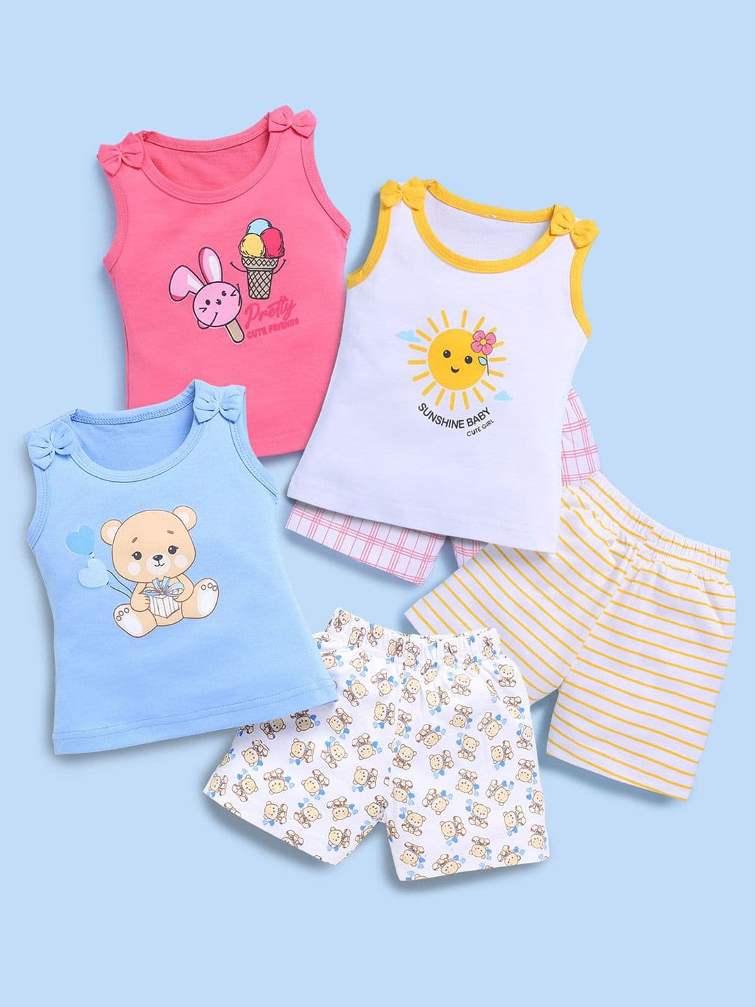 Blushh Berry Unisex Kids Printed Top with Shorts - view 1