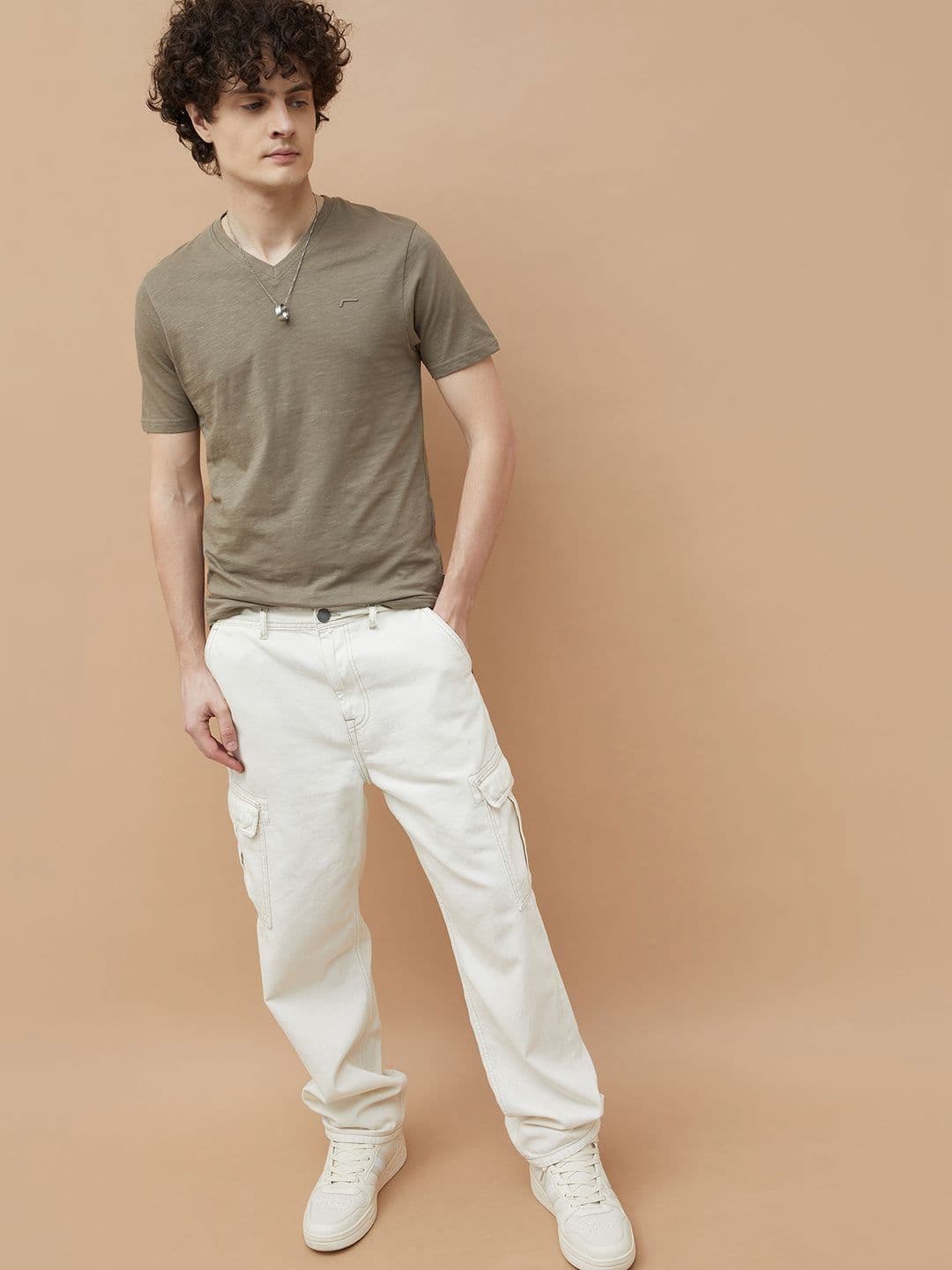 Fame Forever by Lifestyle V-Neck Cotton T-shirt thumbnail 6