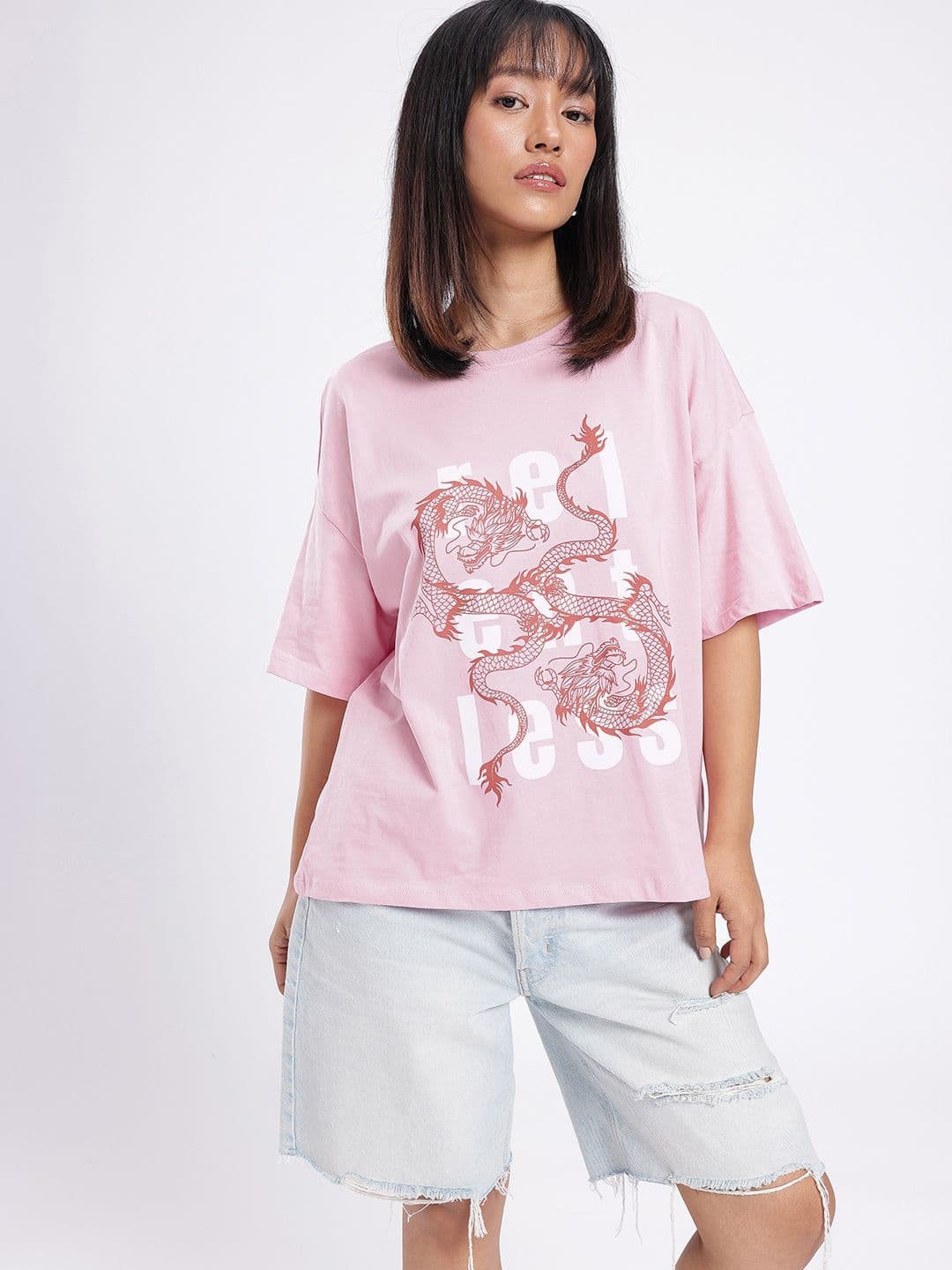 glitchez Graphic Printed Oversized T-shirt thumbnail 3