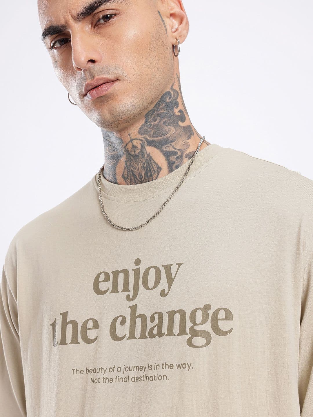 glitchez Typography Printed Relaxed Fit T-shirt thumbnail 5