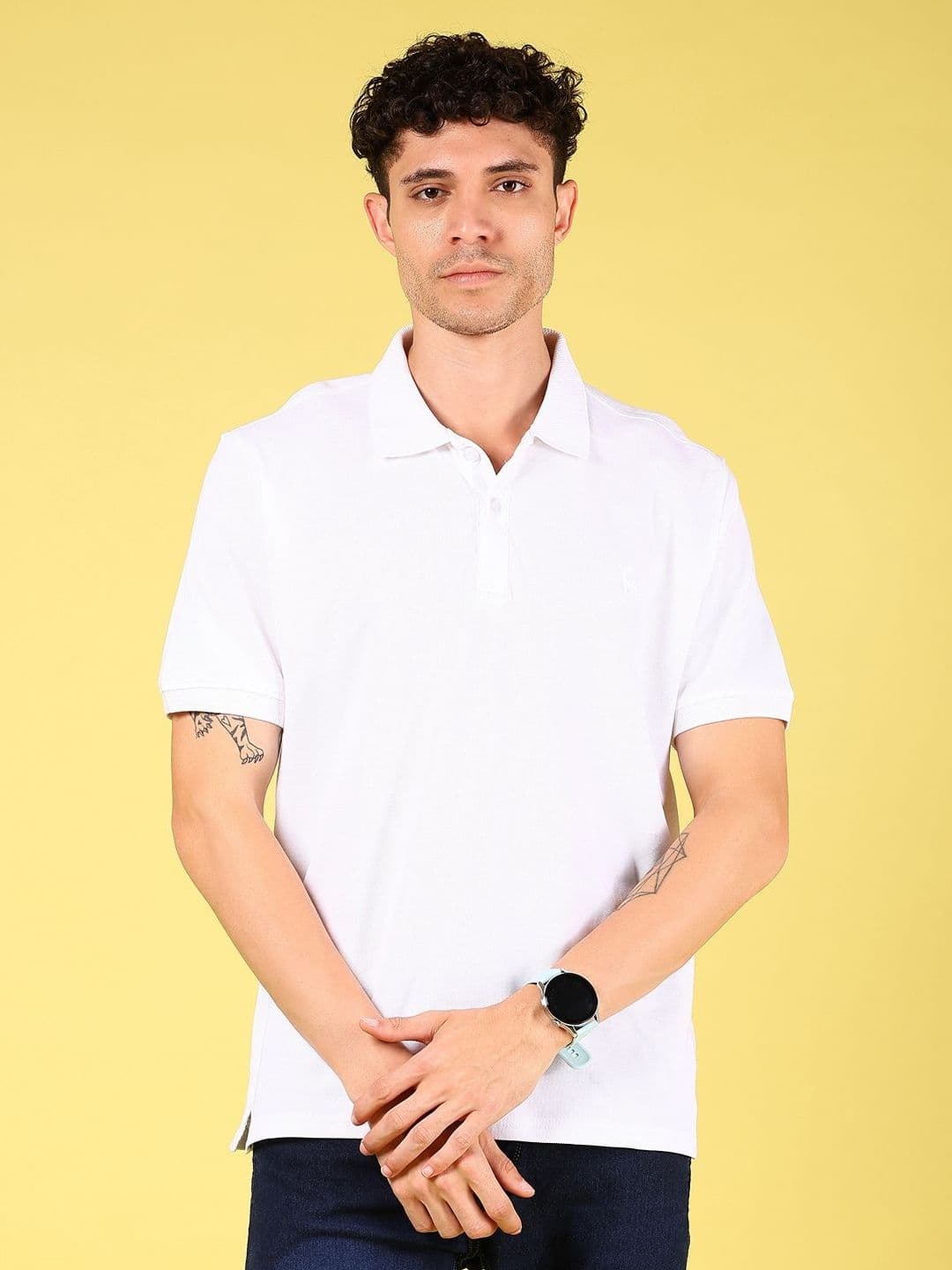 V-Mart Men Polo Collar Embroidered T-shirt - view 1
