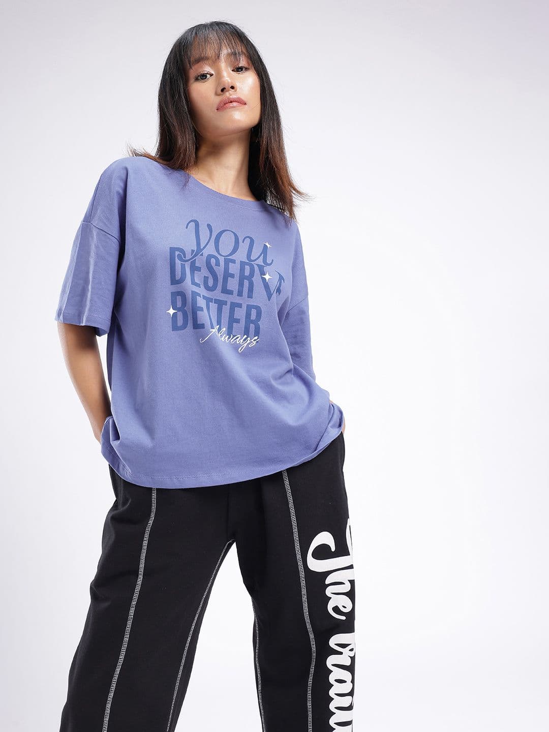 glitchez Typography Printed Oversized T-shirt thumbnail 3