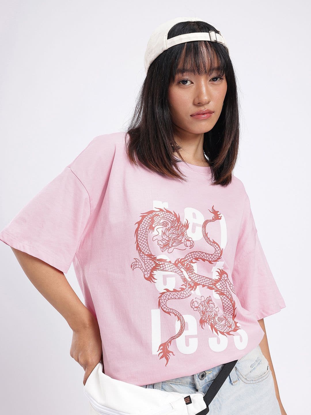 glitchez Graphic Printed Oversized T-shirt - view 1