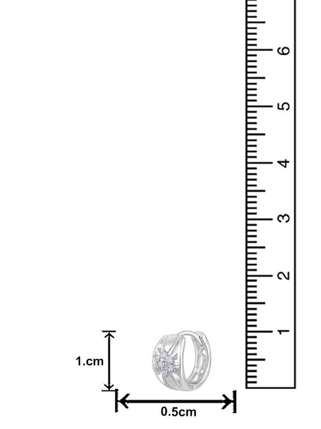 Jazz and Sizzle Silver Plated American Diamond Contemporary Hoop Earrings thumbnail 8