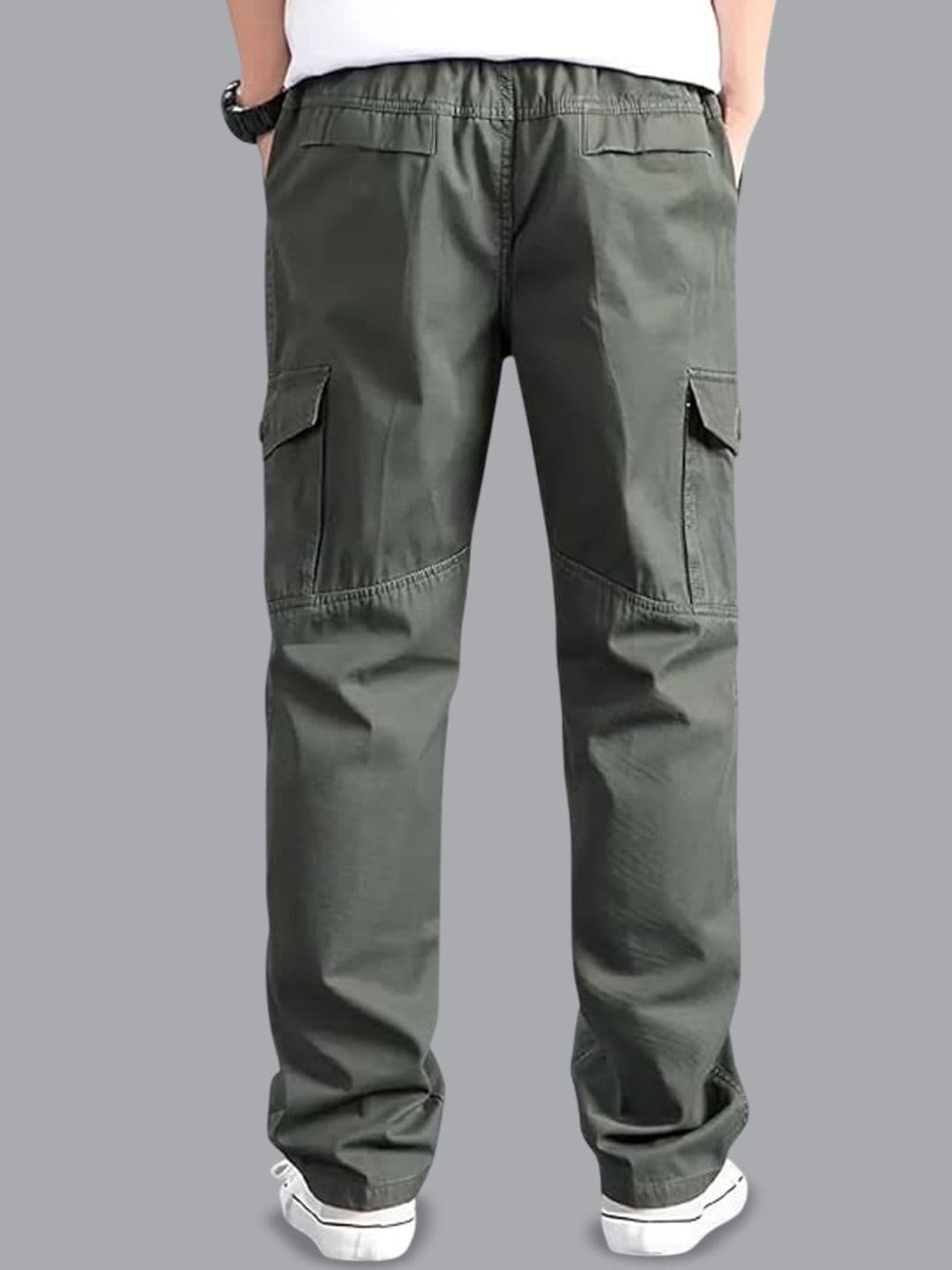FABRIPPLE Men Mid-Rise Relaxed Fit Cotton Cargos Trousers thumbnail 2