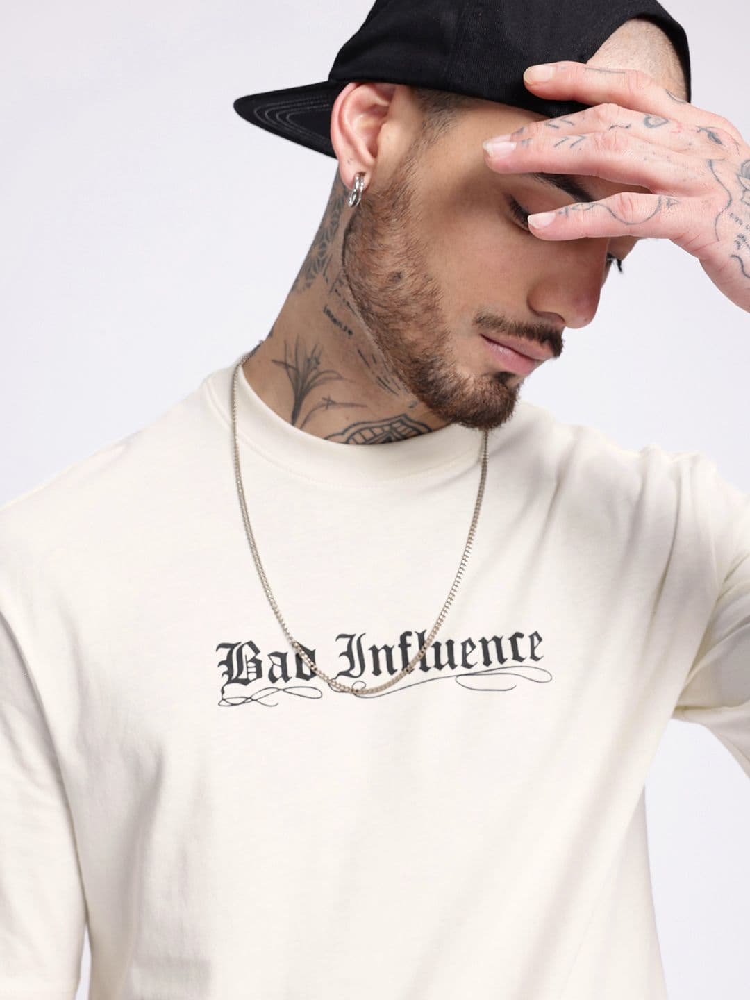 glitchez Typography Printed Relaxed Fit T-shirt thumbnail 7