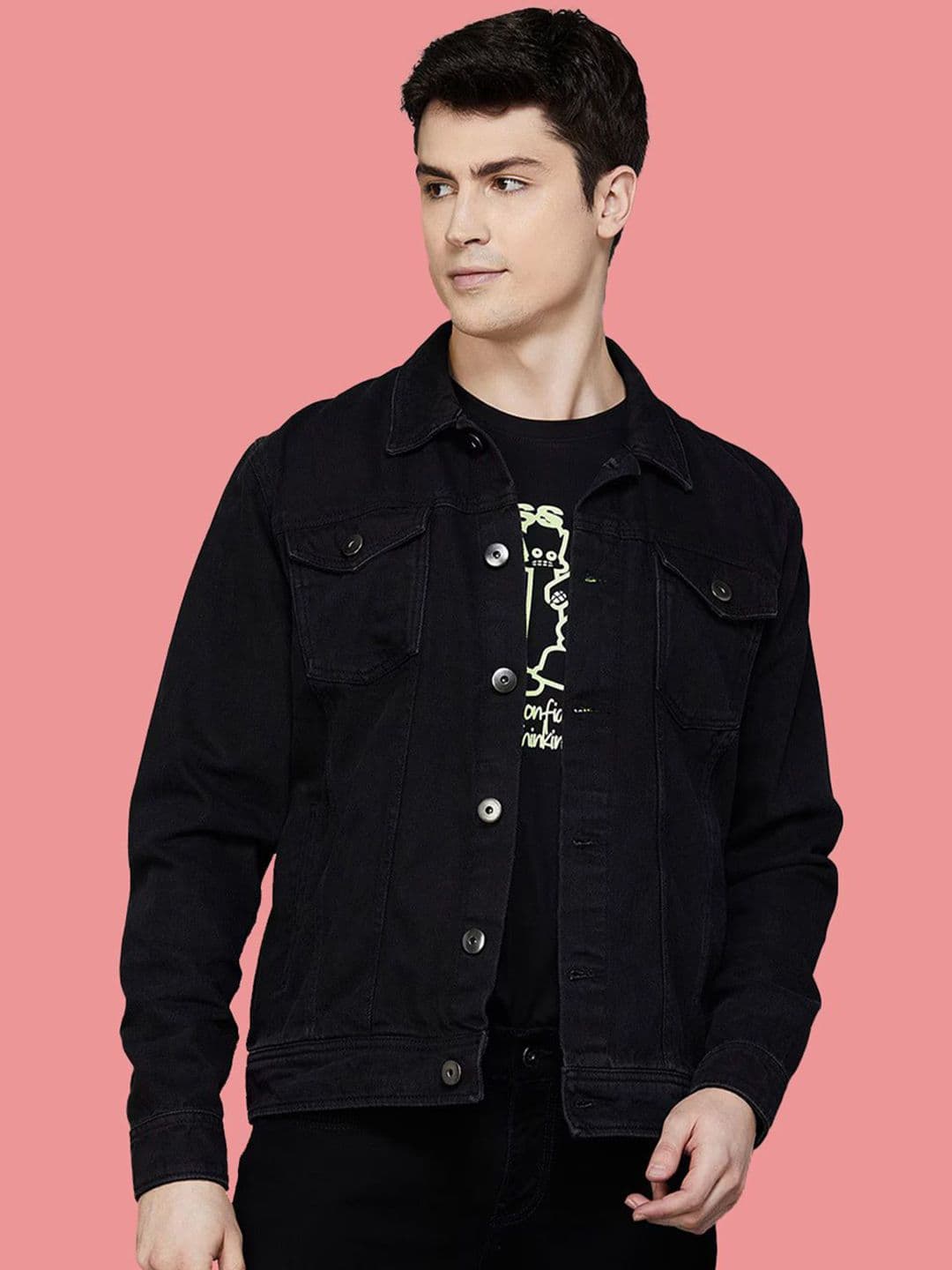 KLIZEN Men Denim Jacket with Patchwork - view 1