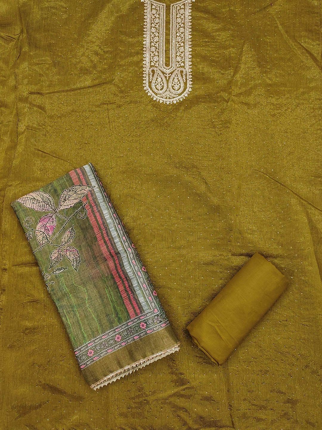 TAVAS Embroidered Sequinned Unstitched Dress Material thumbnail 5