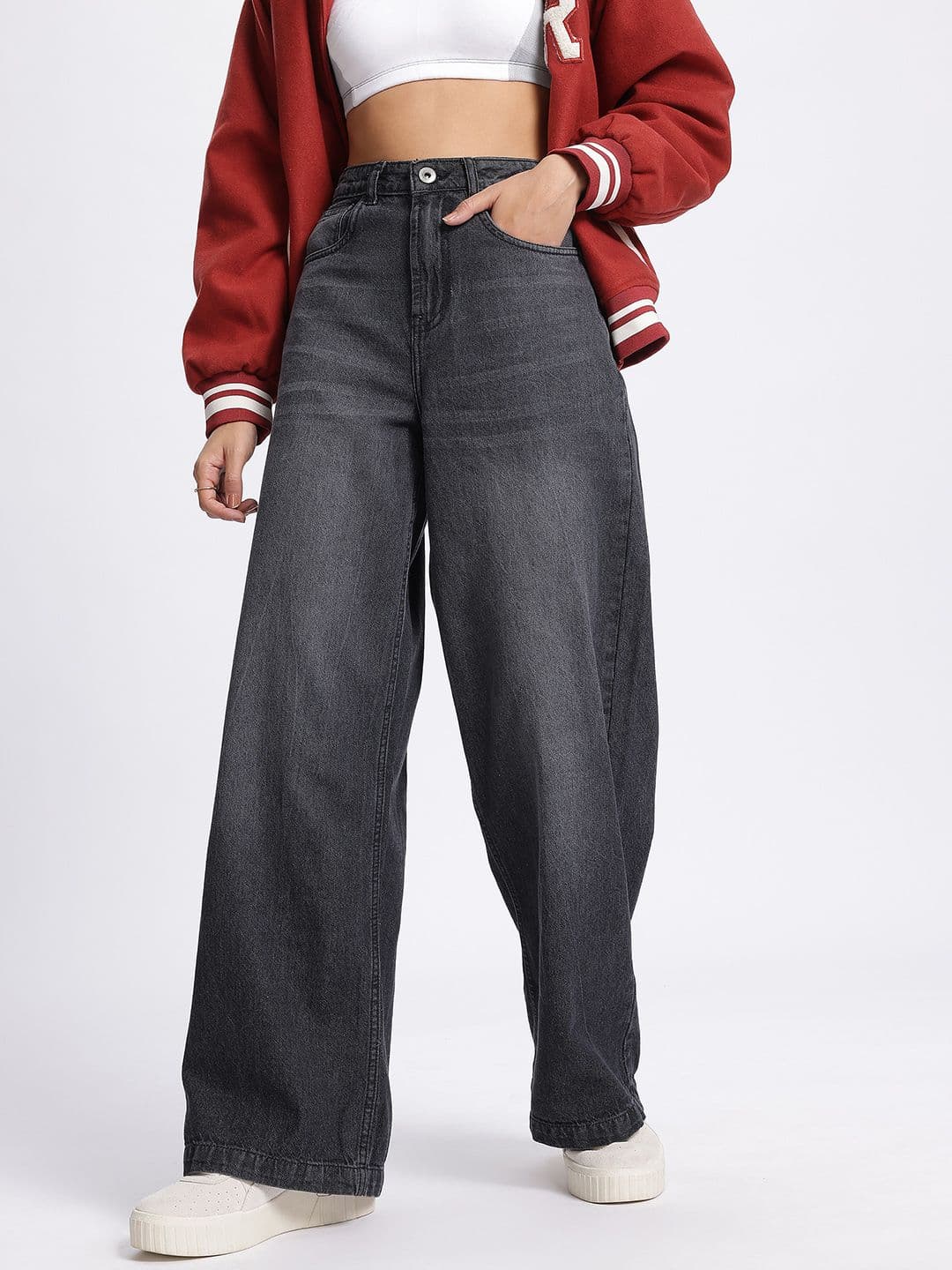 glitchez Women Wide Leg Slit Jeans - view 1