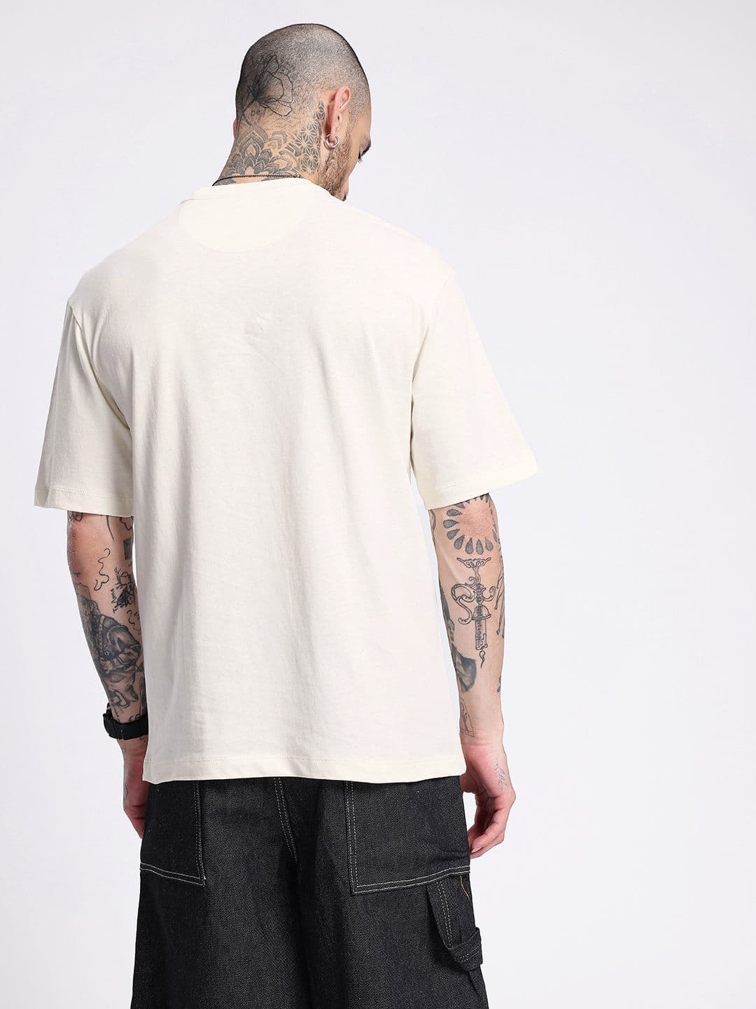 glitchez Typography Printed Relaxed Fit T-shirt thumbnail 4