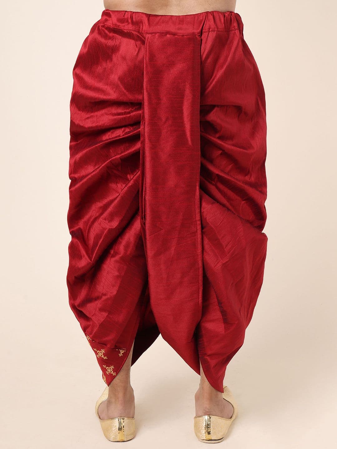 W & G Men Embroidered Relaxed Fit Silk Ethnic Dhoti thumbnail 3