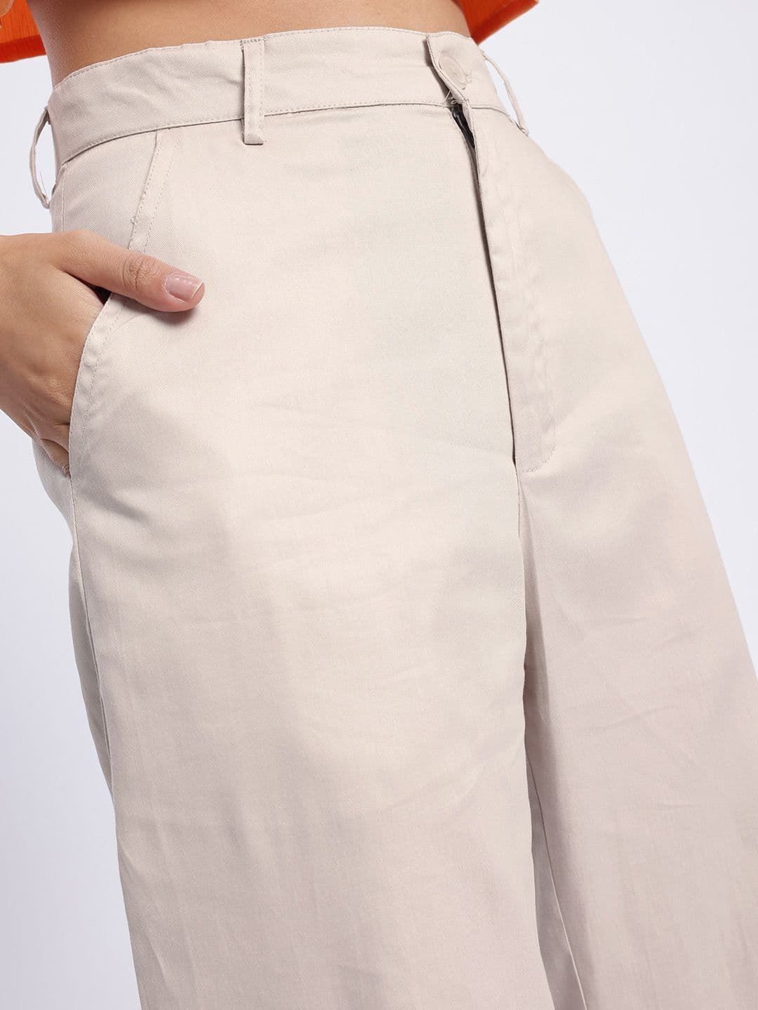 glitchez Women Mid-Rise Pure Cotton Flared Fit Cargos thumbnail 2