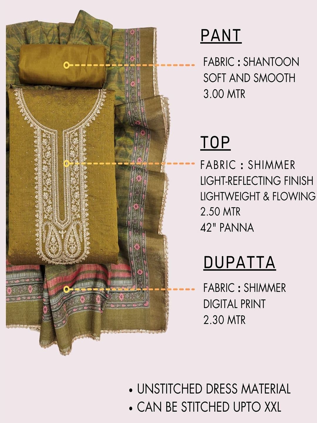 TAVAS Embroidered Sequinned Unstitched Dress Material thumbnail 3