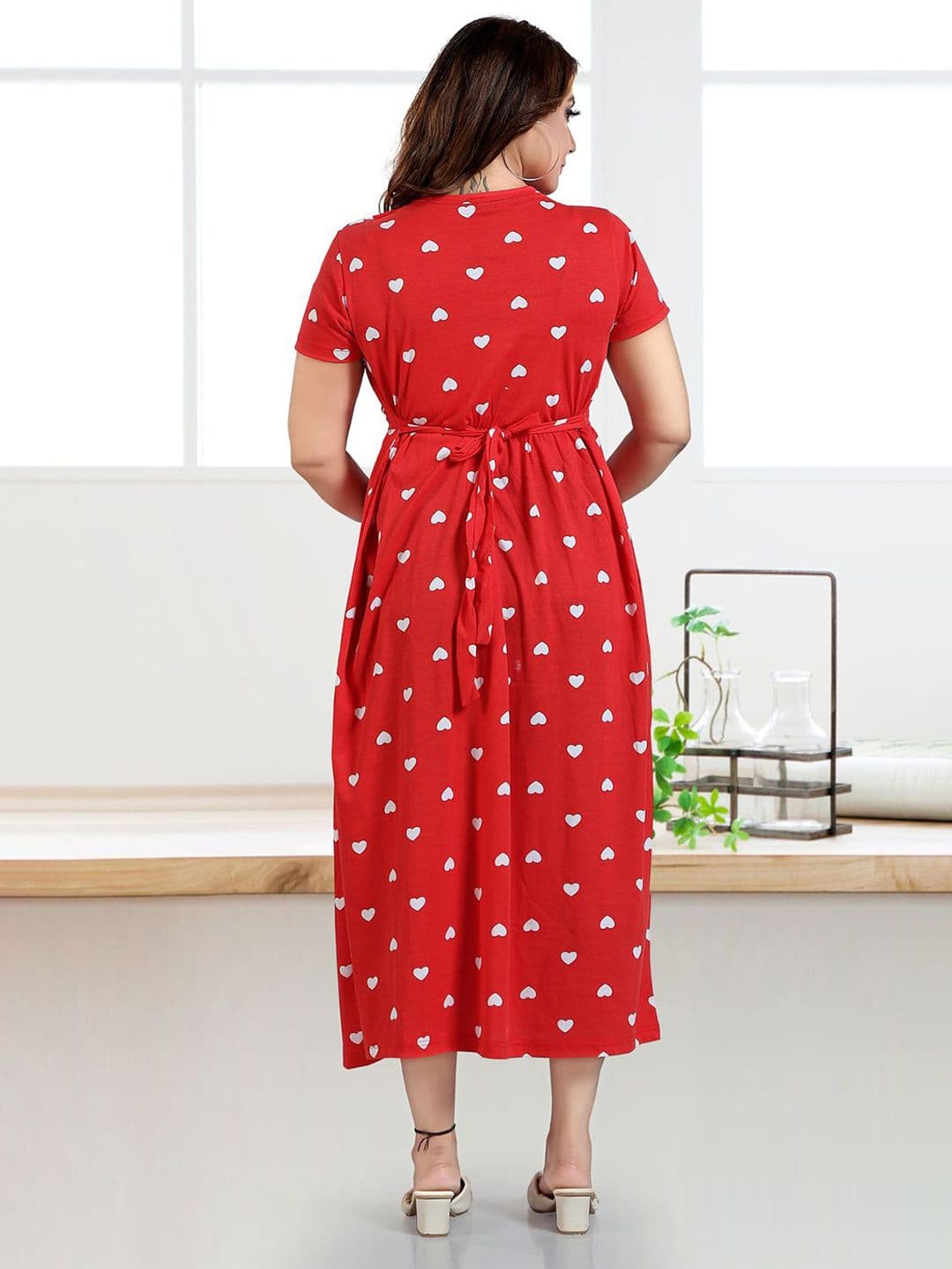 MomsBae Women Conversational Printed Maternity Maxi Nightdress thumbnail 2