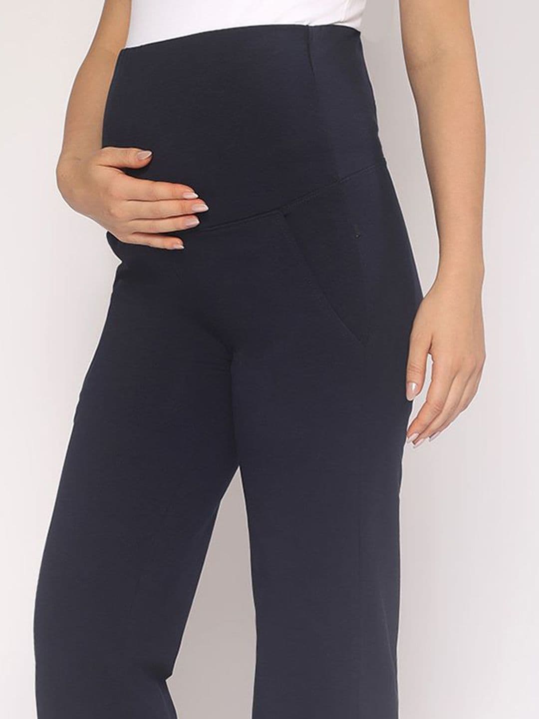 MomToBe Women High-Rise Cotton Straight-Fit Maternity Track Pants thumbnail 2
