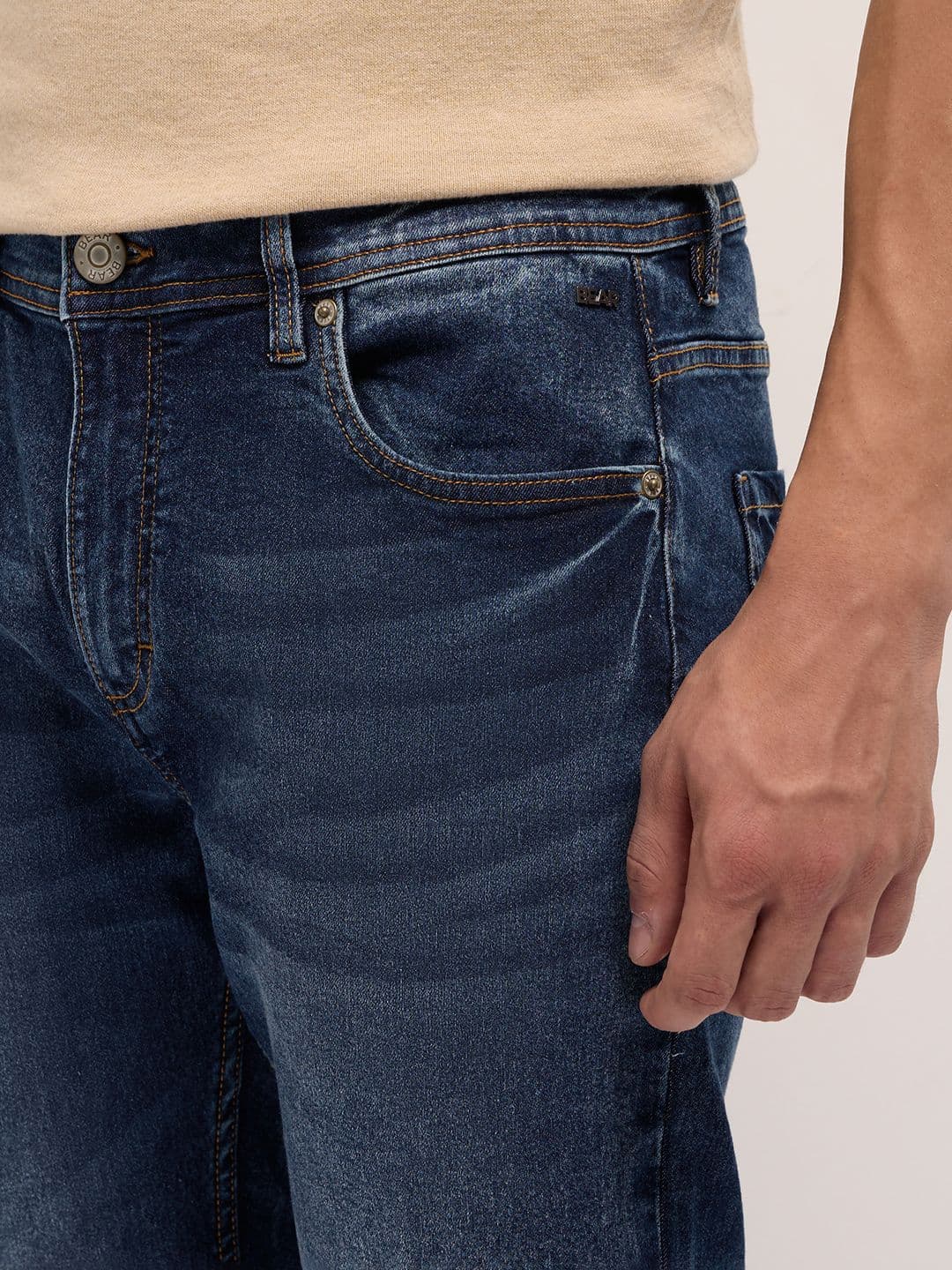 THE BEAR HOUSE Men's Cotton Washed Skinny Fit Jean Stretchable Jeans thumbnail 5
