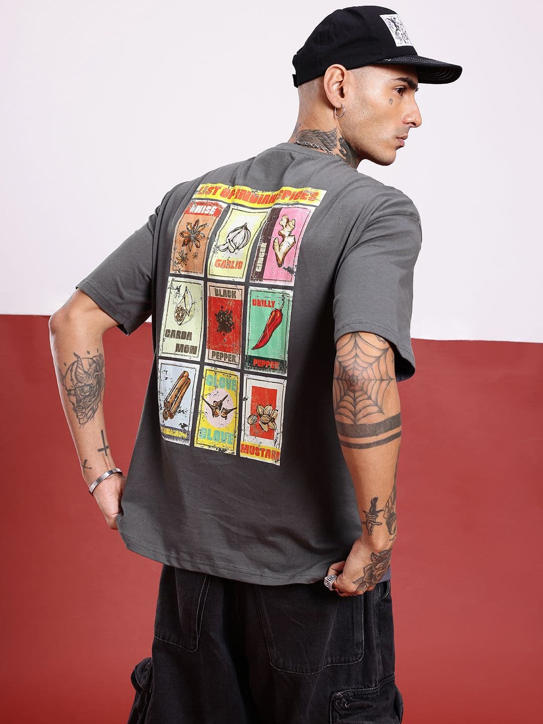 glitchez Oversized Pure Cotton Back Printed T-shirt - view 1