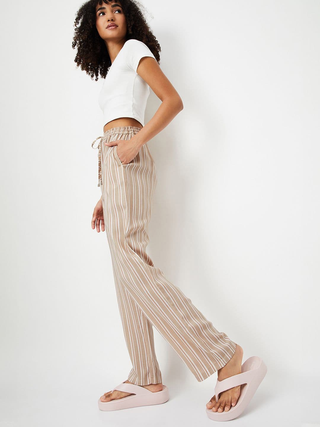 max Striped Pure Cotton Mid-Rise Lounge Pant thumbnail 6
