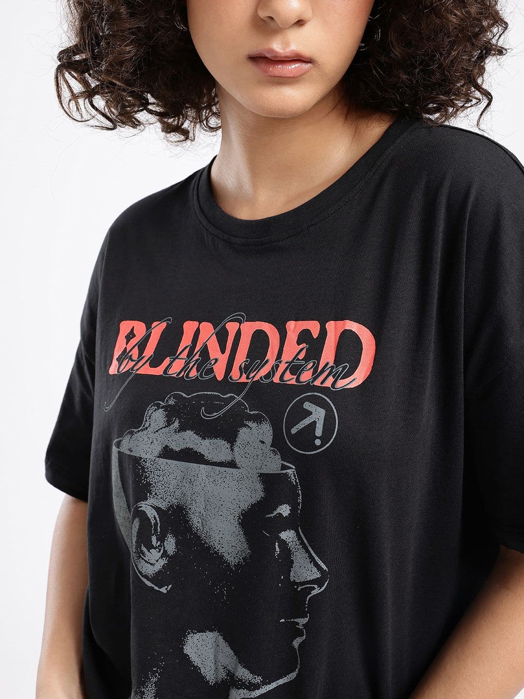 glitchez Classic Graphic Printed Oversized T-shirt thumbnail 6
