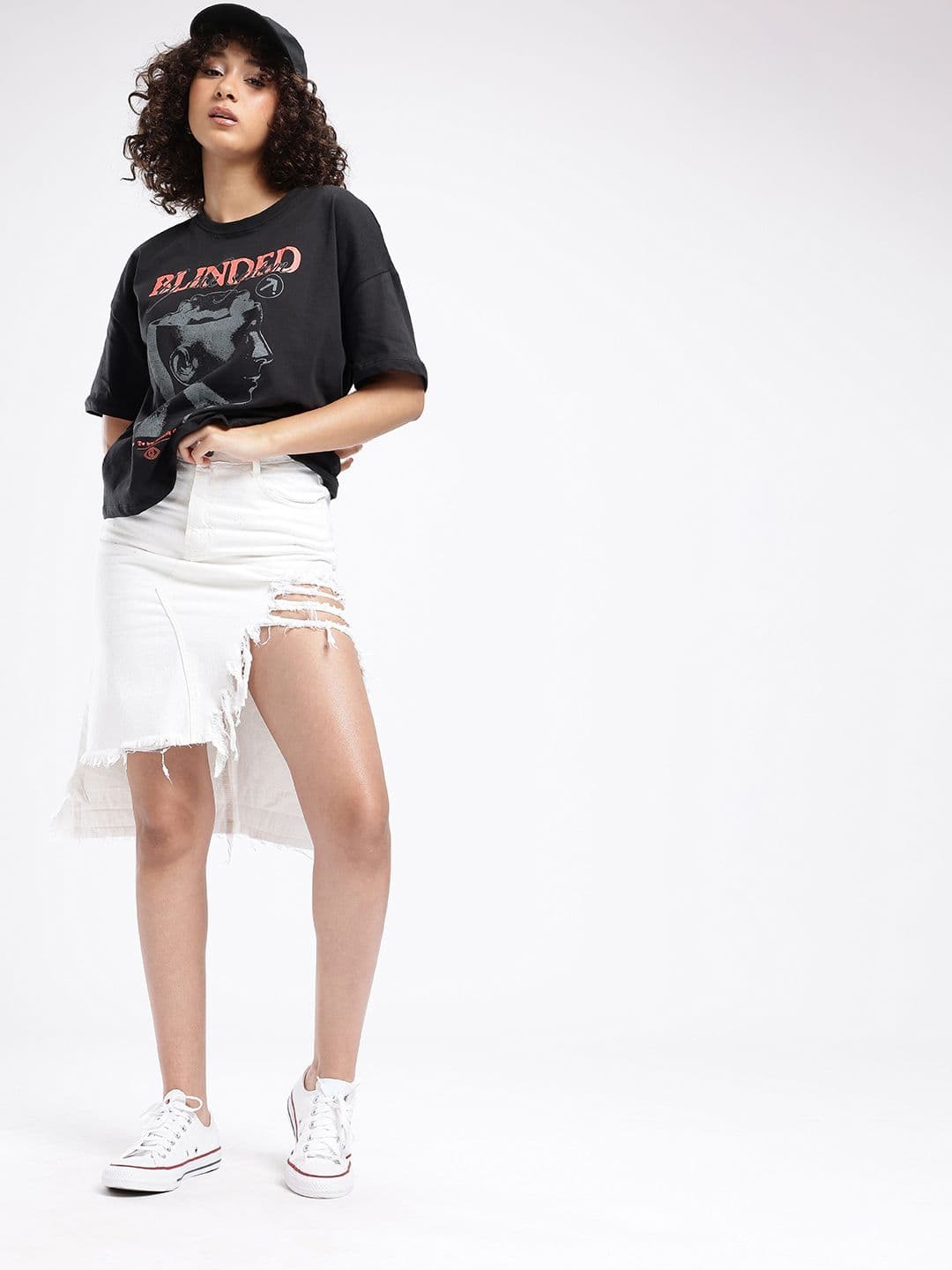 glitchez Classic Graphic Printed Oversized T-shirt thumbnail 4
