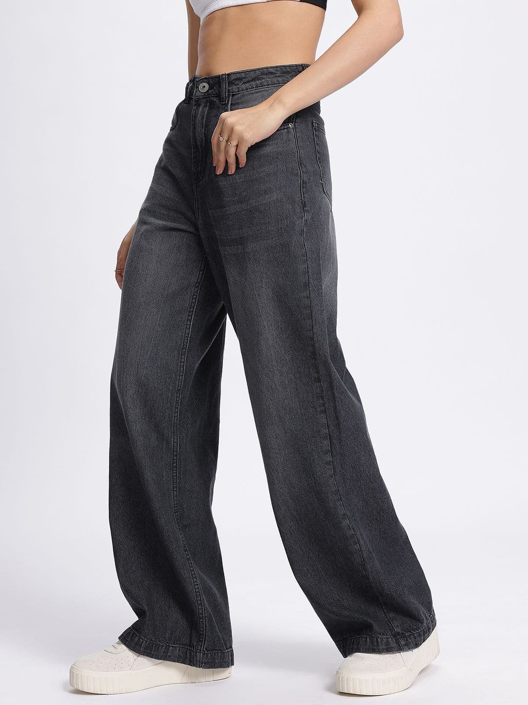 glitchez Women Wide Leg Slit Jeans thumbnail 3