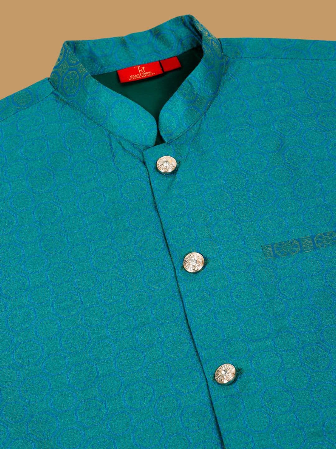 KRAFT INDIA Geometric Printed Woven Nehru Jacket thumbnail 4