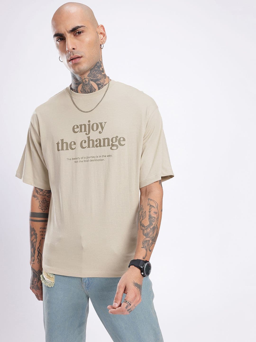 glitchez Typography Printed Relaxed Fit T-shirt thumbnail 6