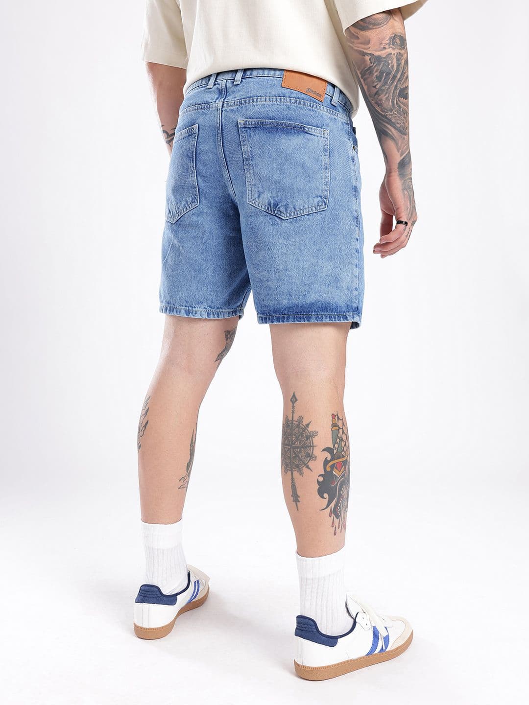 glitchez Men Light Fade Regular Fit Denim Shorts thumbnail 2