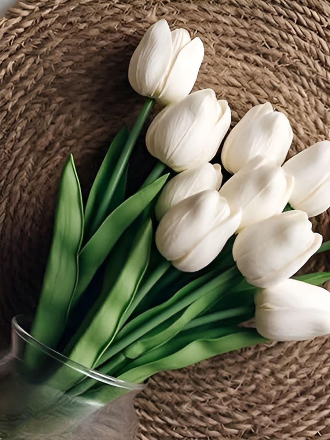 Chitra Artworks White 5 Pieces Tulip Artificial Flower thumbnail 3