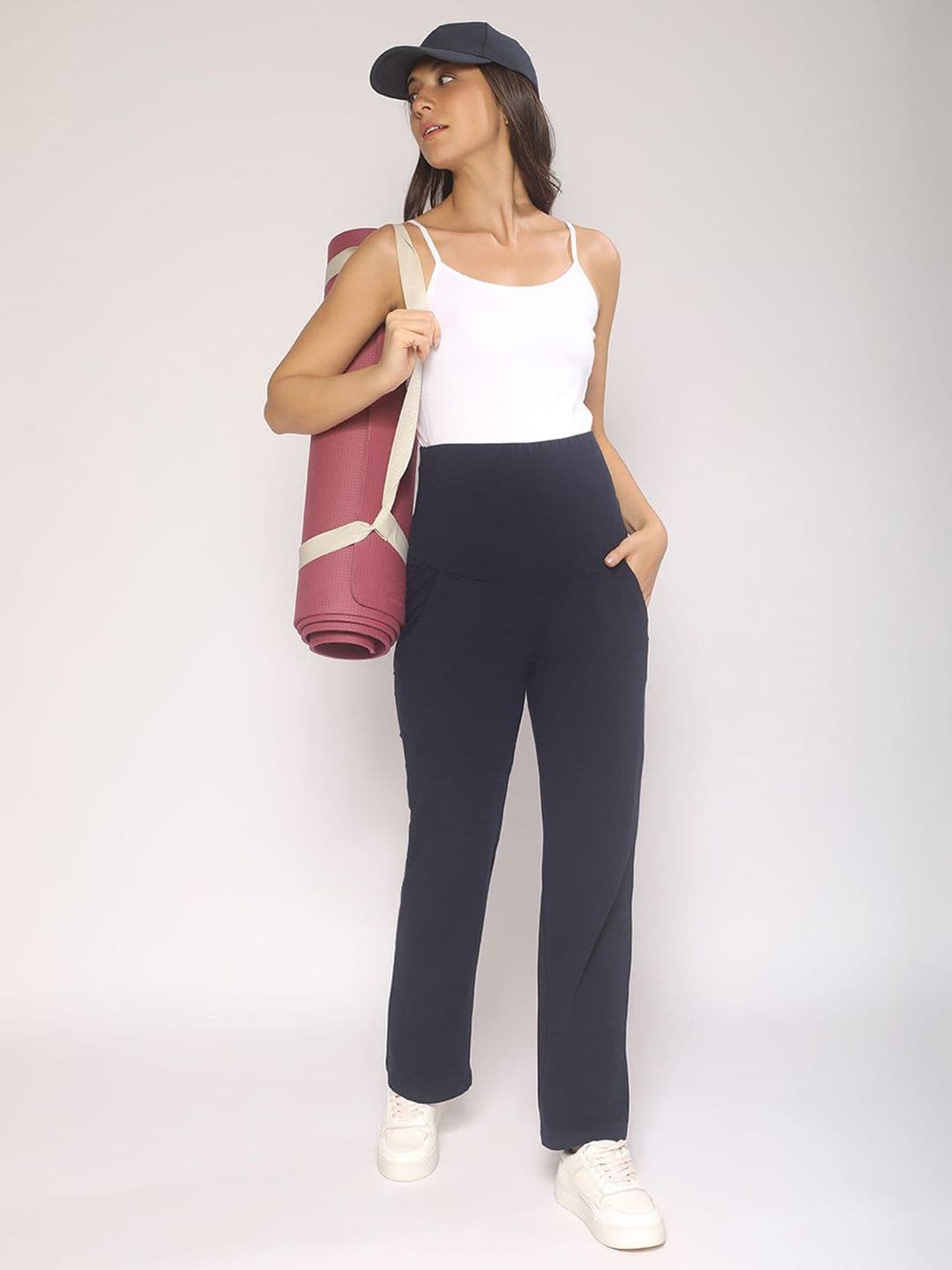 MomToBe Women High-Rise Cotton Straight-Fit Maternity Track Pants - view 1