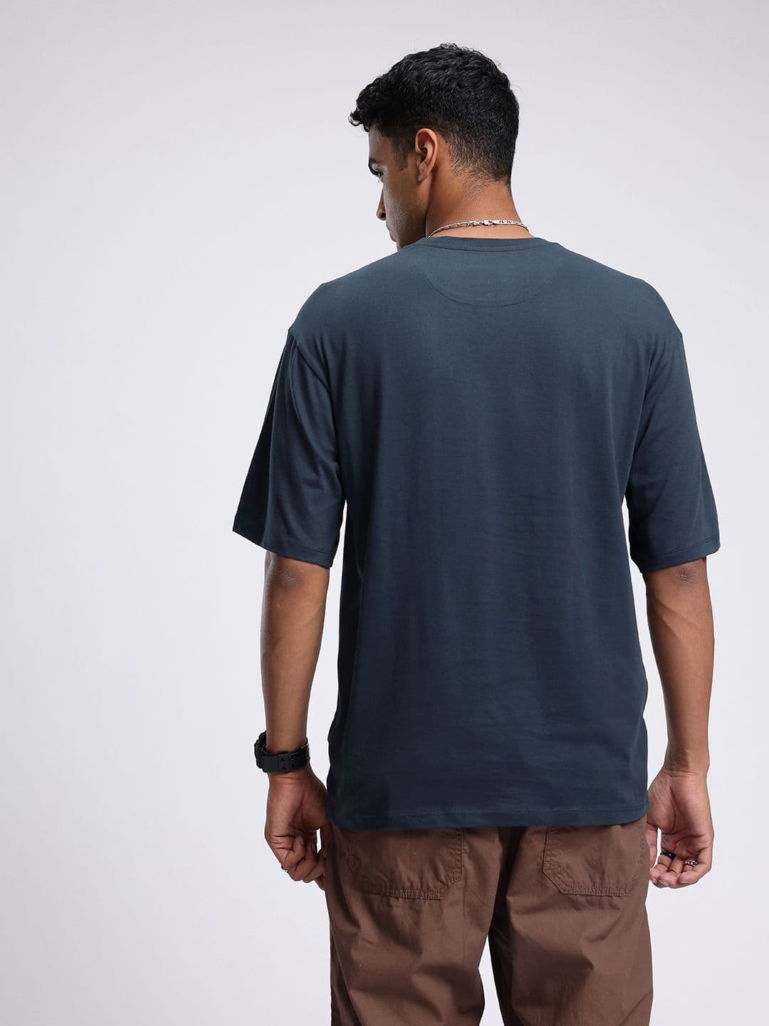 glitchez Typography Printed Relaxed Fit T-shirt thumbnail 2