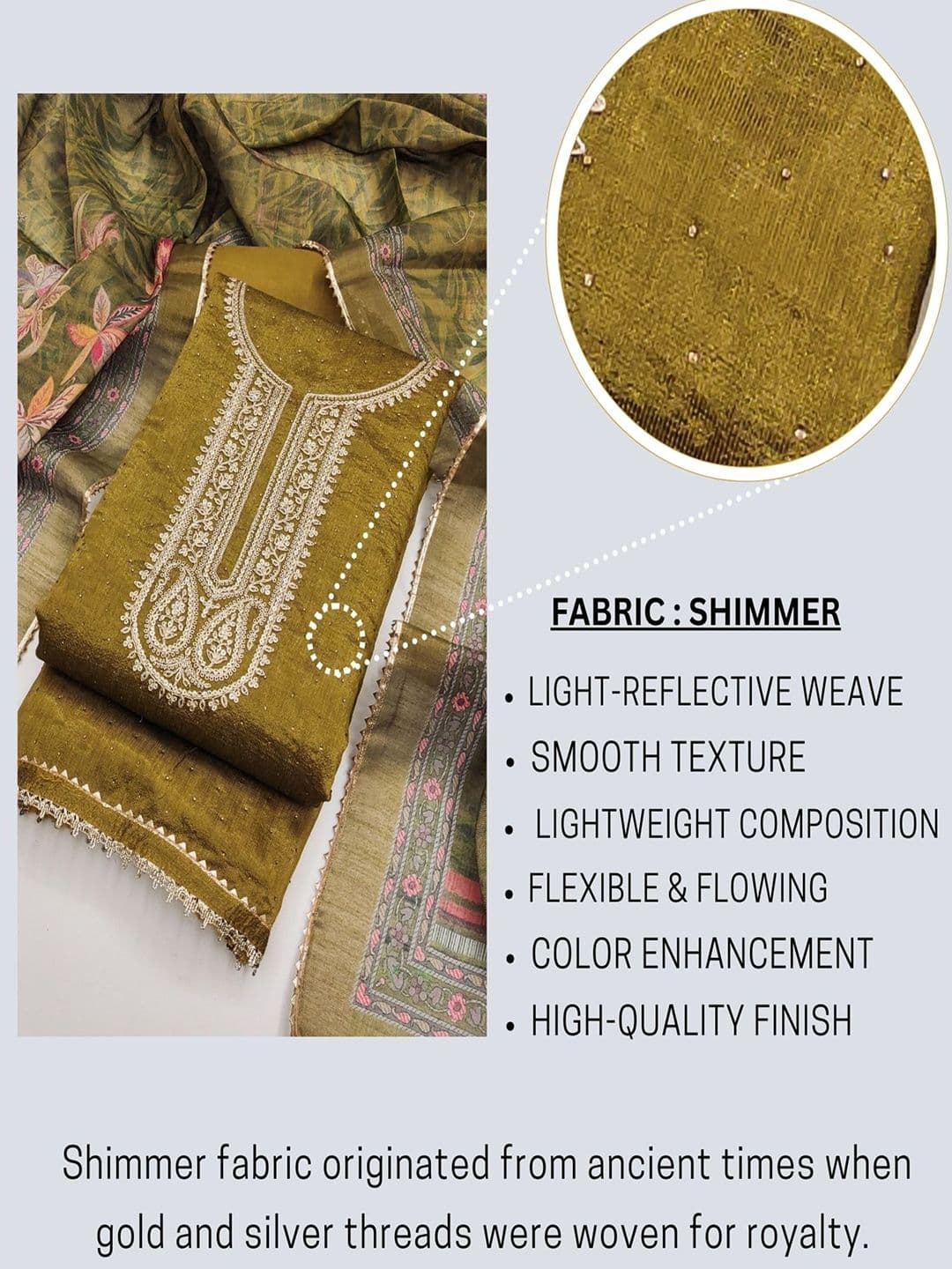 TAVAS Embroidered Sequinned Unstitched Dress Material thumbnail 4