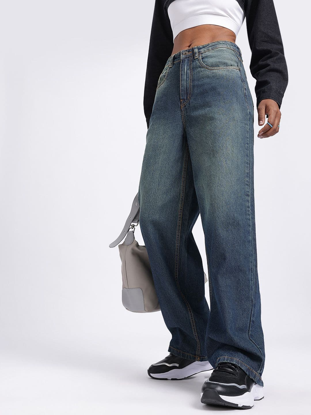 glitchez Women Light Fade Baggy Jeans - view 1