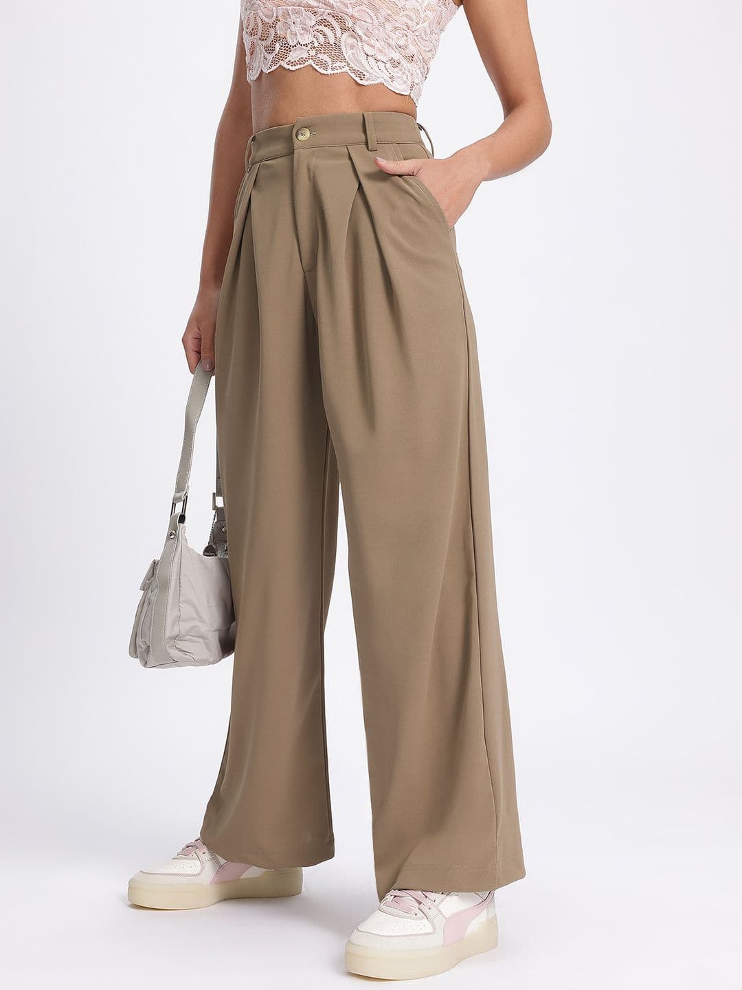 glitchez Women Pleated High-Rise Korean Pants - view 1