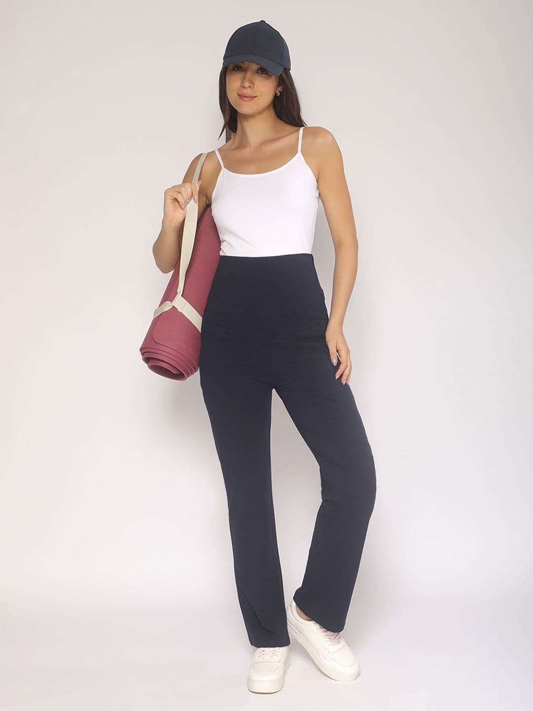 MomToBe Women High-Rise Cotton Straight-Fit Maternity Track Pants thumbnail 7