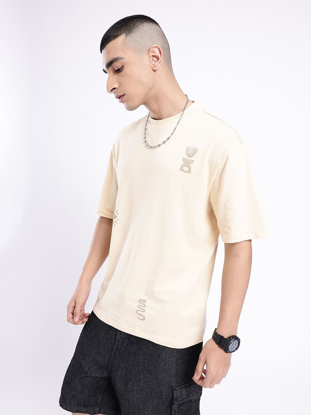 glitchez Printed Pure Cotton Oversized T-shirt thumbnail 6