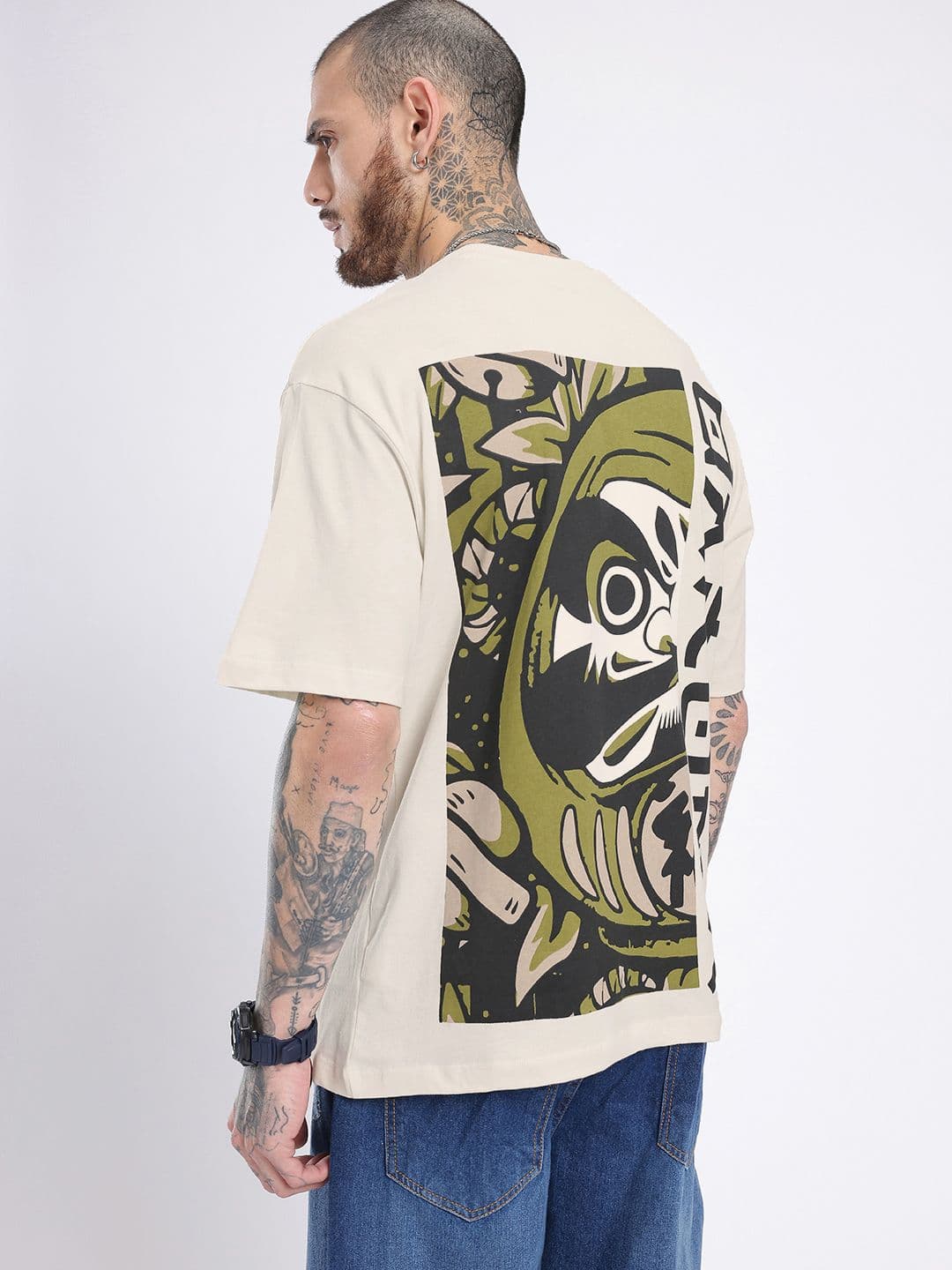 glitchez Printed Oversized T-shirt thumbnail 4