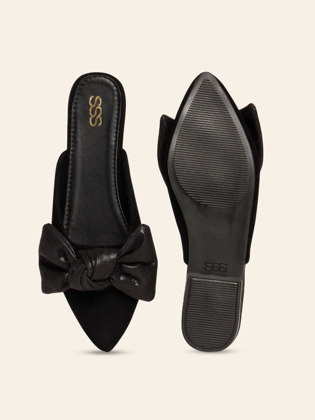 Street Style Store Women Pointed Toe Mules with Bows thumbnail 4