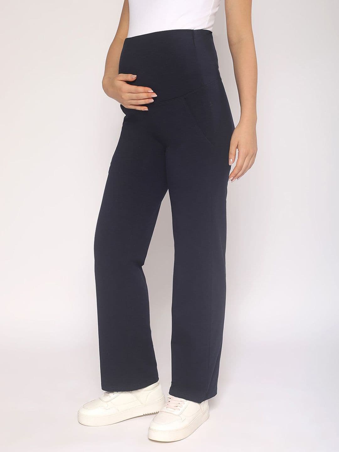 MomToBe Women High-Rise Cotton Straight-Fit Maternity Track Pants thumbnail 6