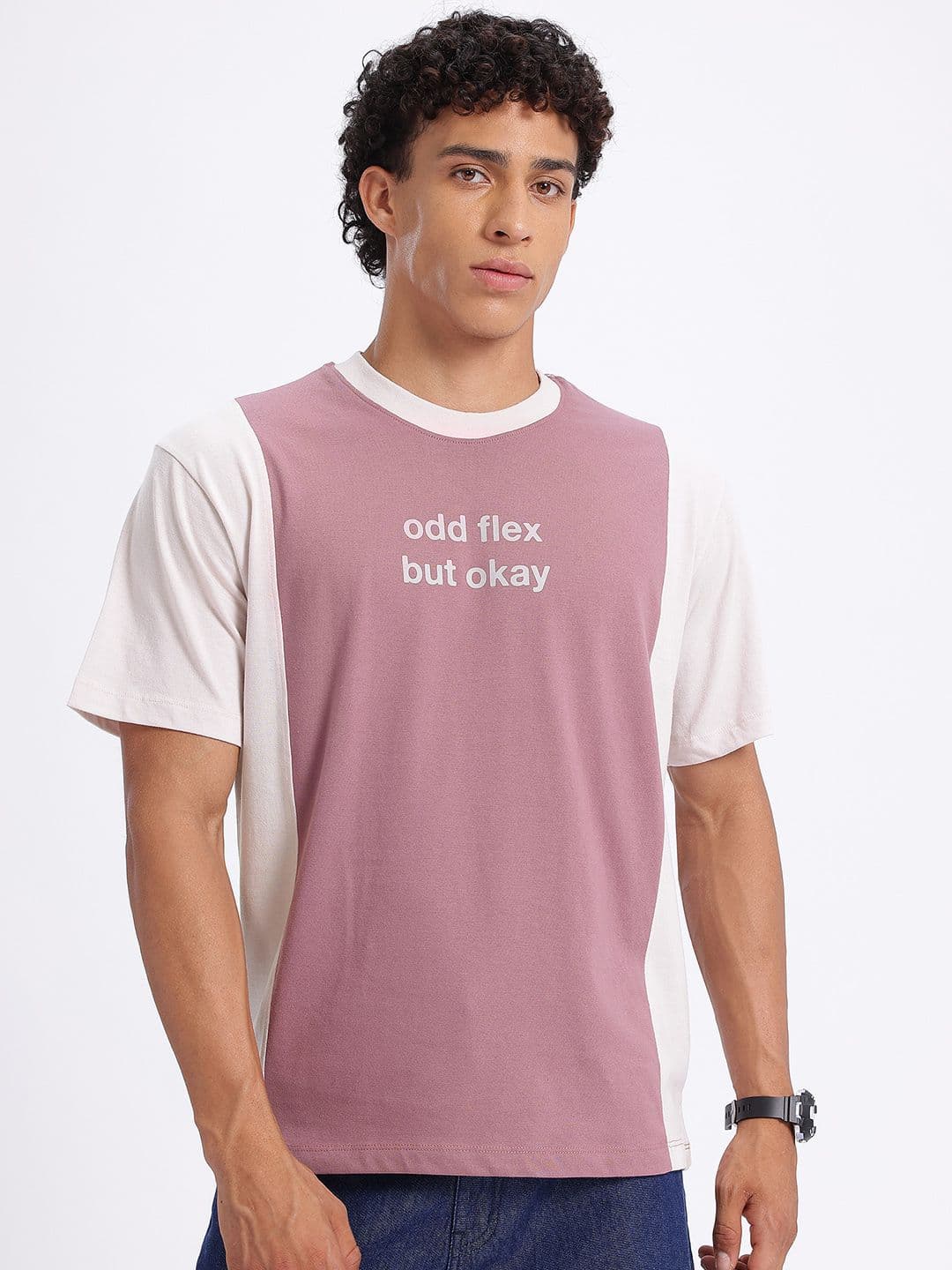 glitchez Printed Panelled Oversized Fit T-shirt thumbnail 5