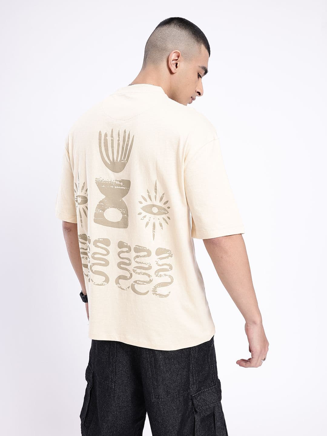glitchez Printed Pure Cotton Oversized T-shirt - view 1