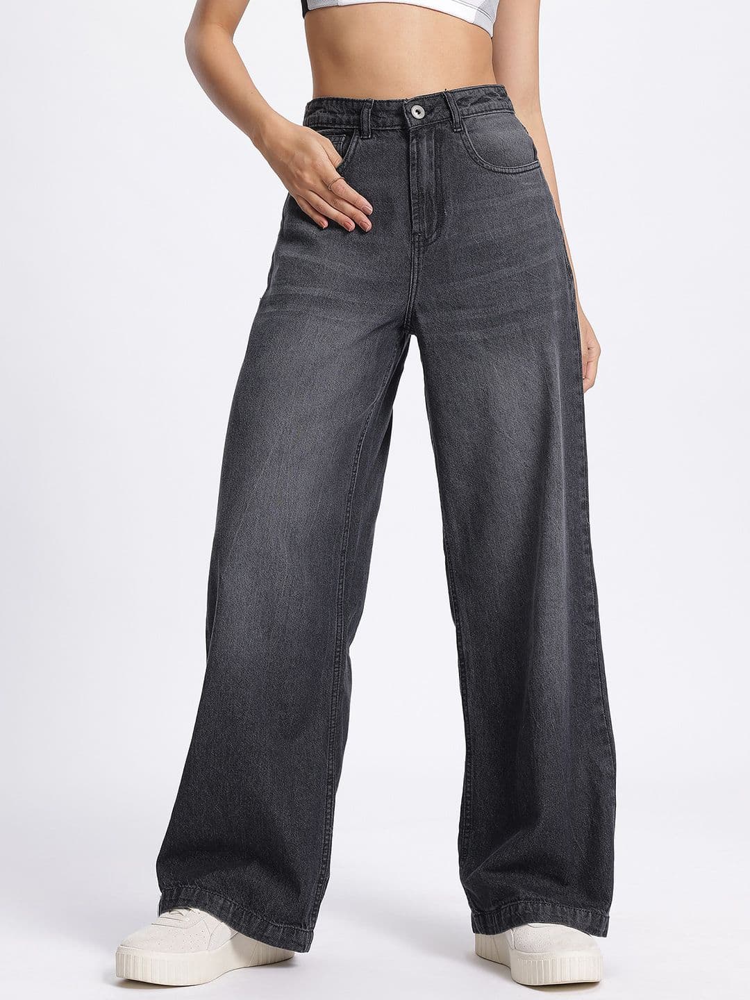glitchez Women Wide Leg Slit Jeans thumbnail 5