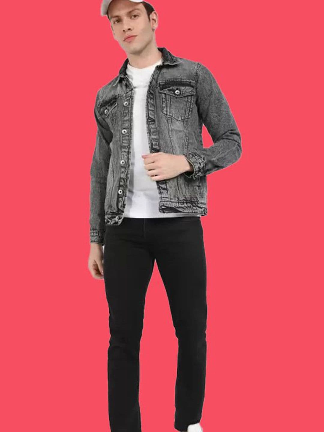 KLIZEN Men Collarless Denim Jacket thumbnail 4