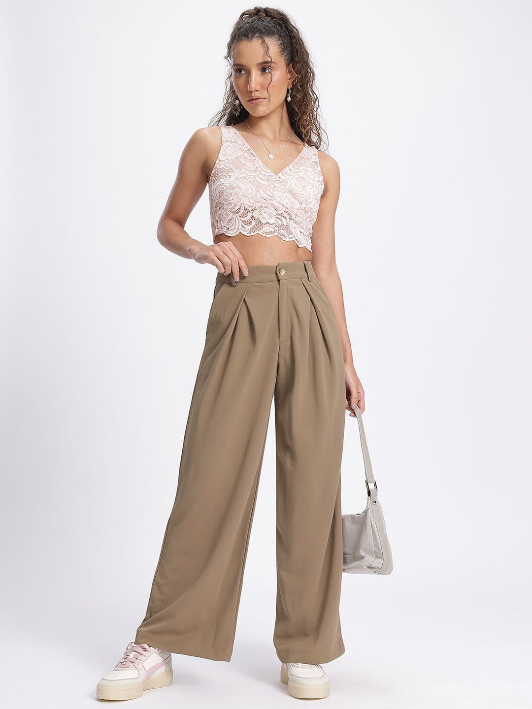 glitchez Women Pleated High-Rise Korean Pants thumbnail 5