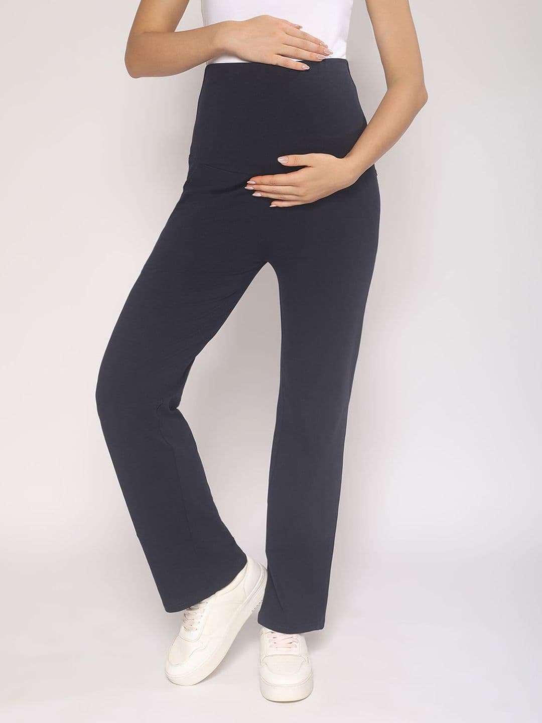 MomToBe Women High-Rise Cotton Straight-Fit Maternity Track Pants thumbnail 3